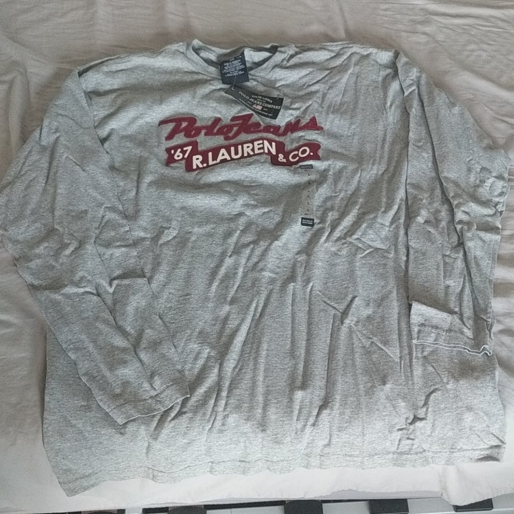 Polo Jeans R.Lauren & Co Gray Sz Lg Long Sleeve